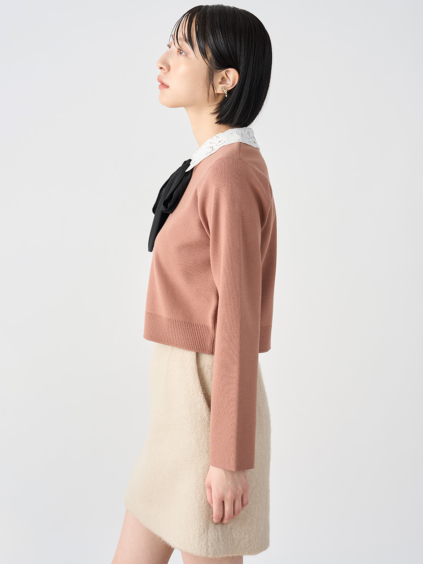 WEB限定】デタッチャブルレースカラーカーディガン(カーディガン