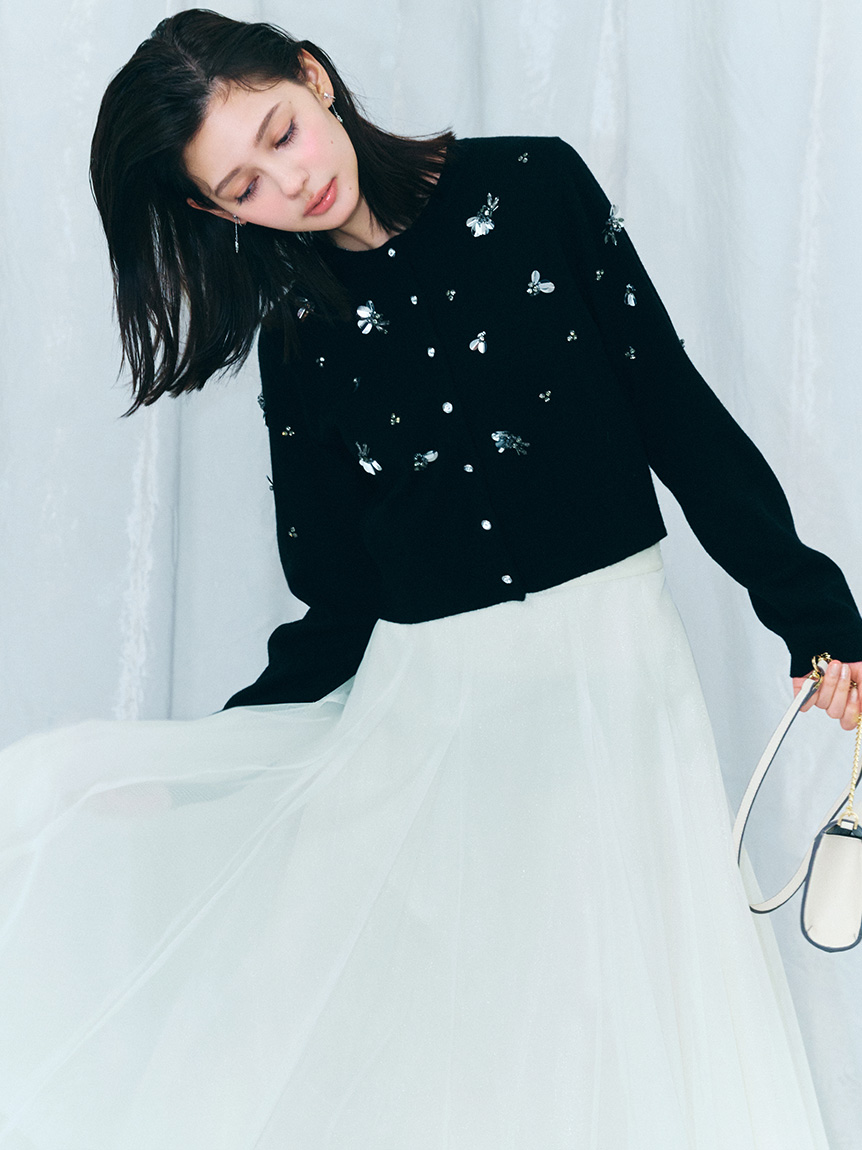 ペタルビジューカーディガン(ニットプルオーバー)｜TOPS（トップス