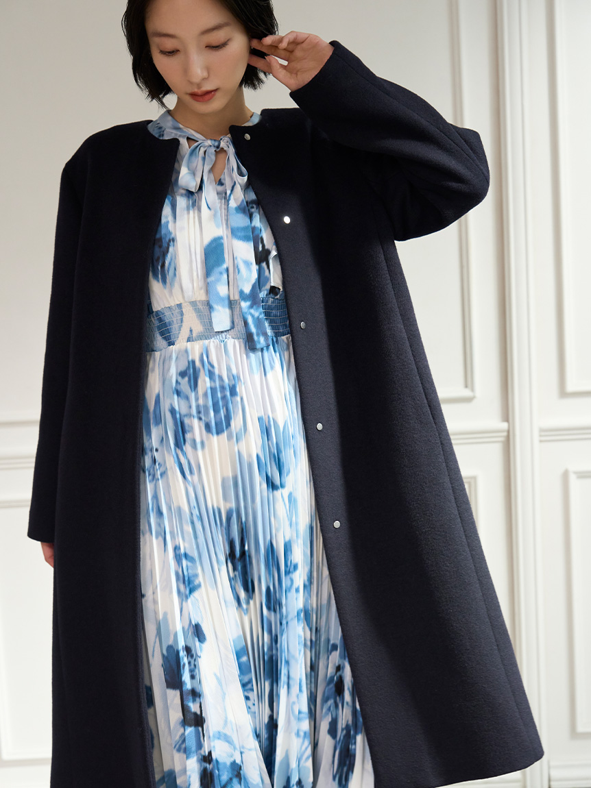 カシミヤ混ノーカラーコート(コート)｜OUTER（アウター）｜CELFORD