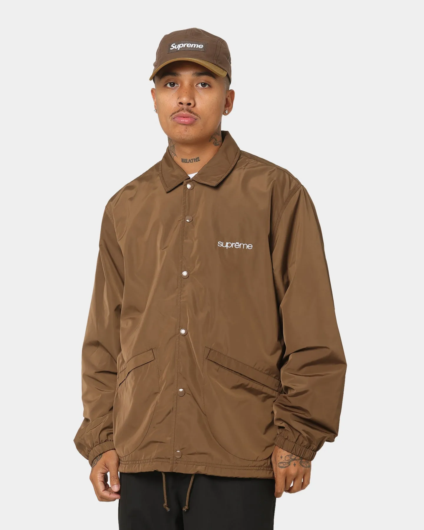 Supreme Five Boroughs Coaches Jacket Brown | Parallel