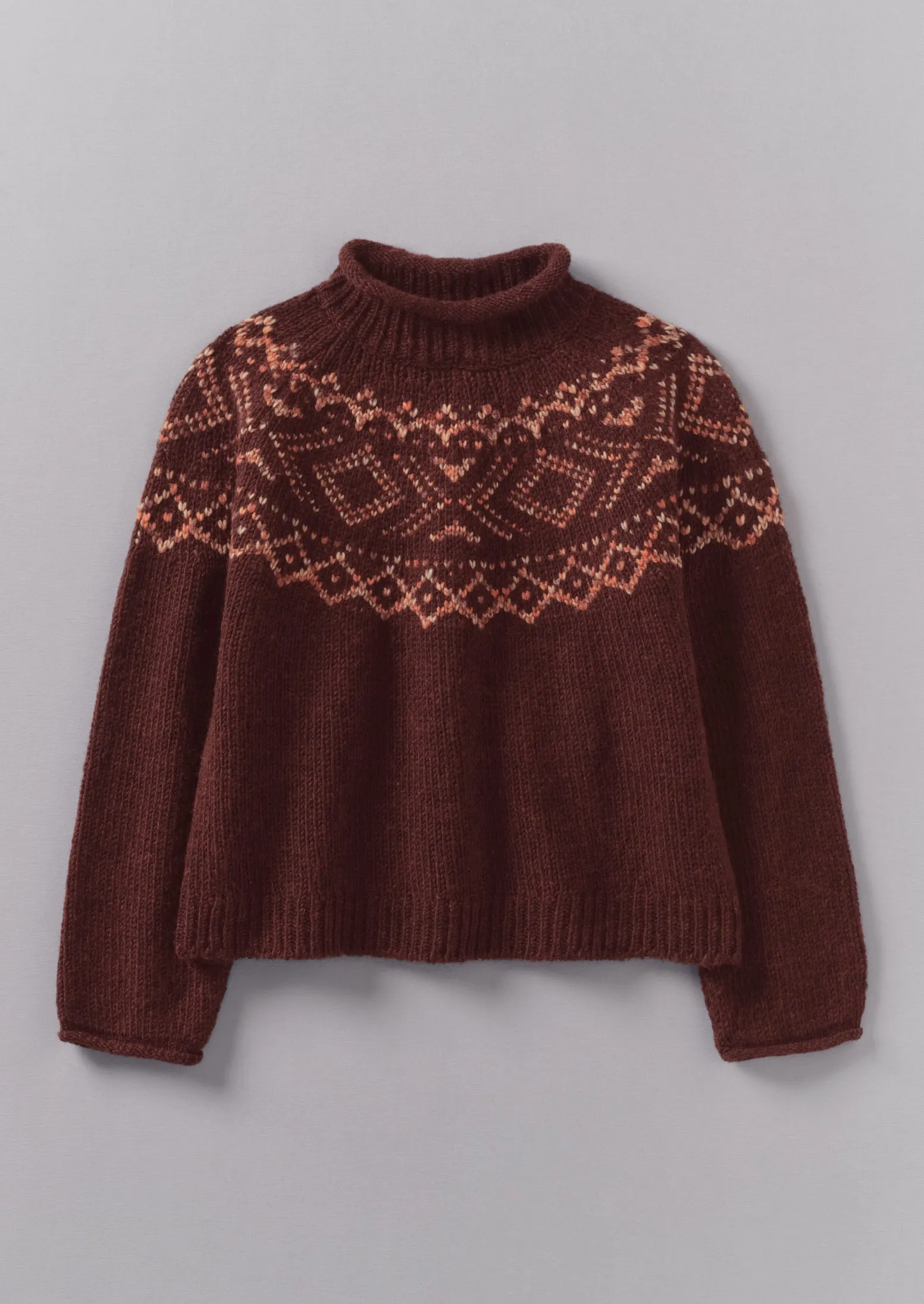 Graphic Yoke Sweater | Dark Red/Brick | Parallel
