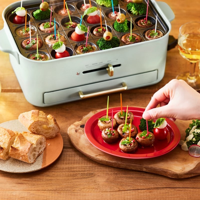 ≪BRUNO≫コンパクトグリルホットプレート（グリーン）BOE109-GR｜郵便