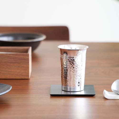 東京銀器森銀器製作所純銀一口啤酒杯錘目傳統工藝品金屬杯子| MUKU工房