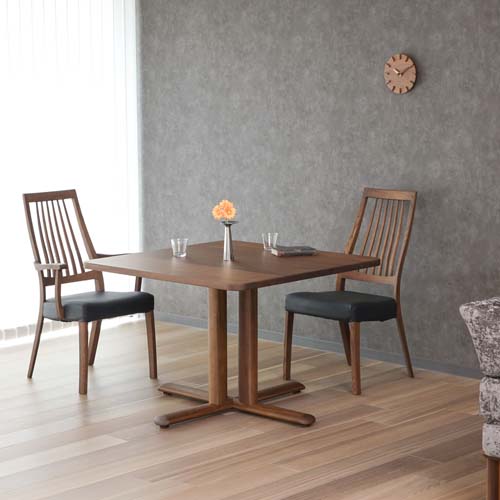 飛騨家具 shirakawa シラカワ ネオテーブル 正方形 1本脚 国産家具