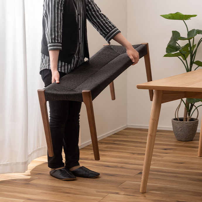 g1001300]【幅105cm】Alesund ペーパーコードベンチ チェア | 家具