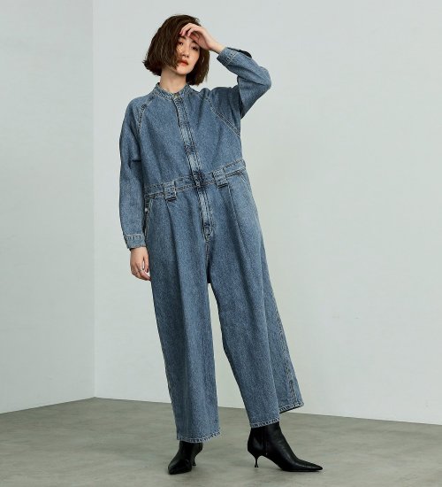 試着対象】atelier SOMETHING STAND COLLAR JUMP SUIT/スタンドカラー
