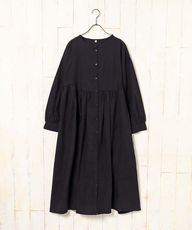 前開きワンピース ワンピース 長袖 長袖ワンピース ブラックウォッチ
