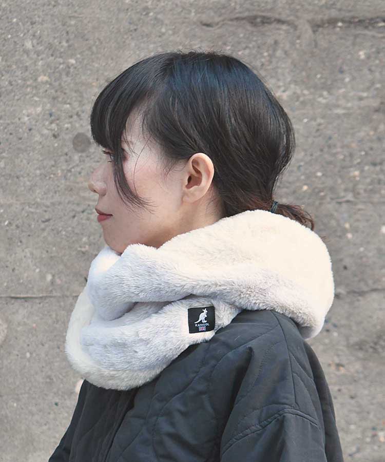 KANGOLスノートップファー配色スヌード | Bleu Bleuet（ブルーブルーエ