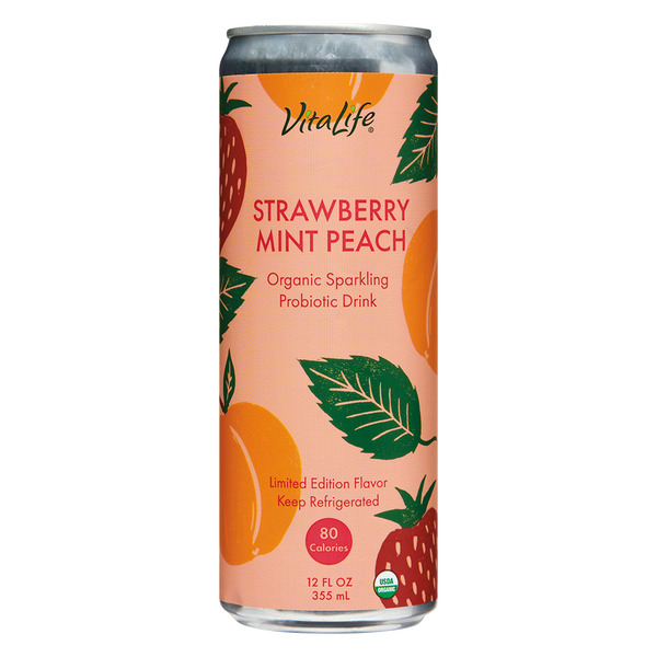 VitaLife Probiotic Spritzer, Strawberry Mint Peach Same-Day