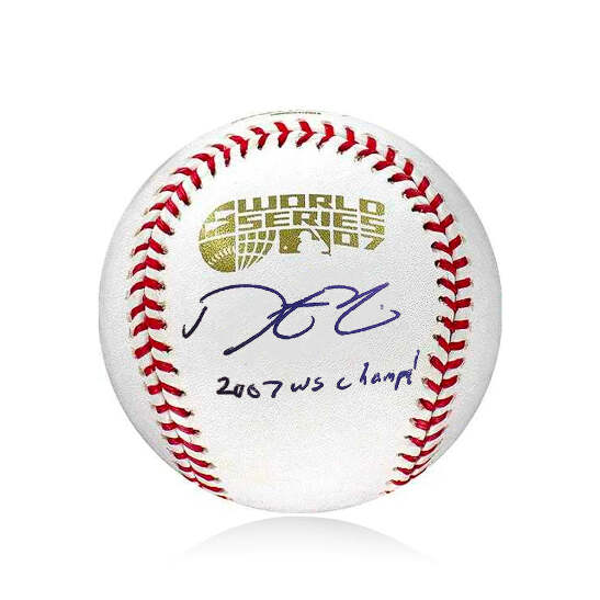 Dustin Pedroia Red Sox Autographed 2007 World Series Baseball WS