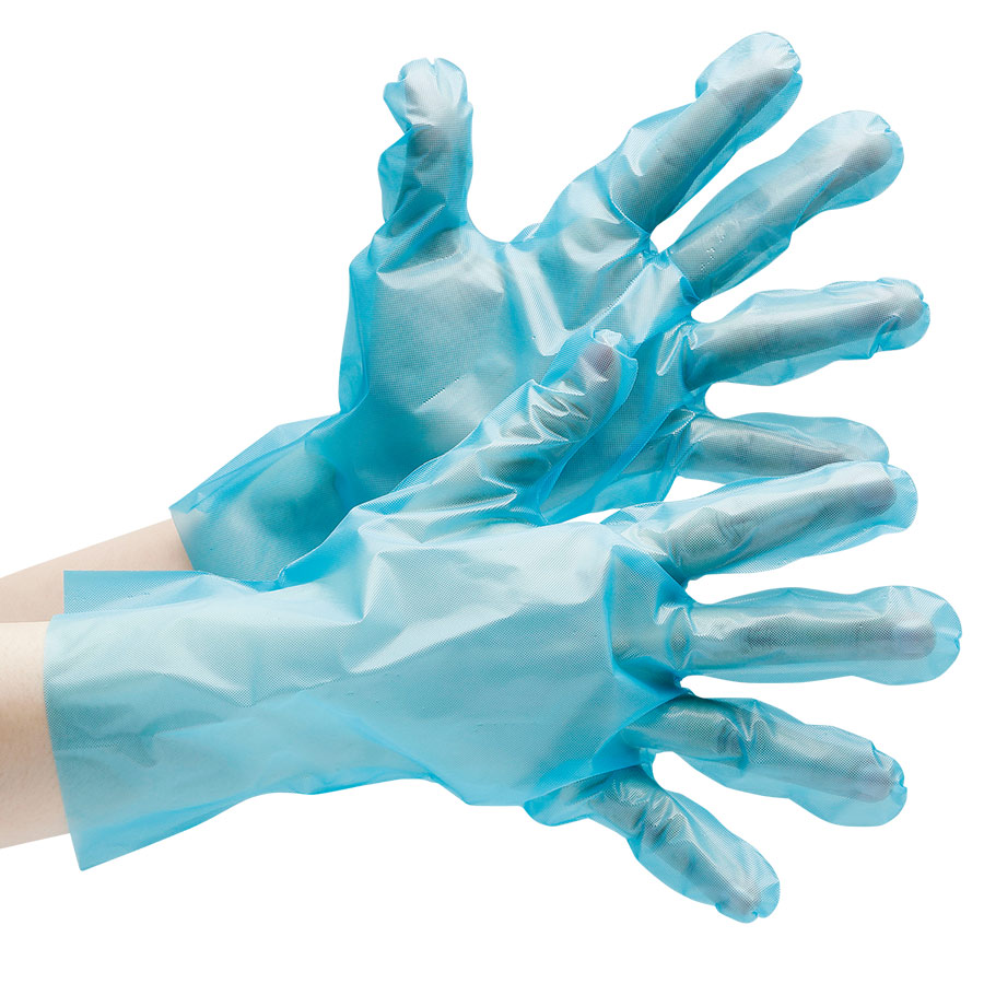 ポリエチレン製ディスポ手袋 ベルテ572 ブルー SS 6000枚