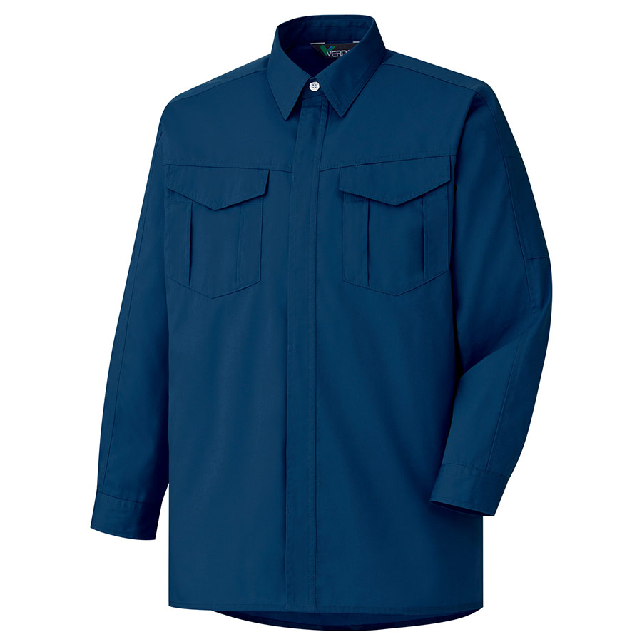 男女共用 E／C長袖シャツ GS2357上 ネイビー| 作業服・作業着