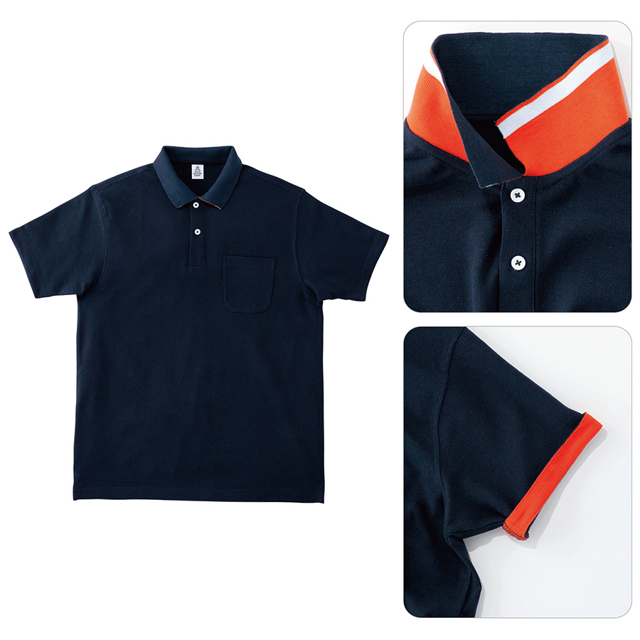 2WAYカラーポロシャツ MS3116－8 ネイビー| 作業服・作業着