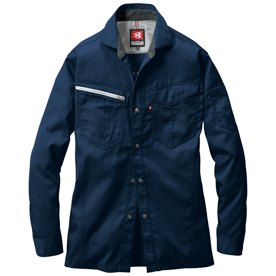 長袖シャツ 6083－3 ネイビー （S～3L）| 作業服・作業着