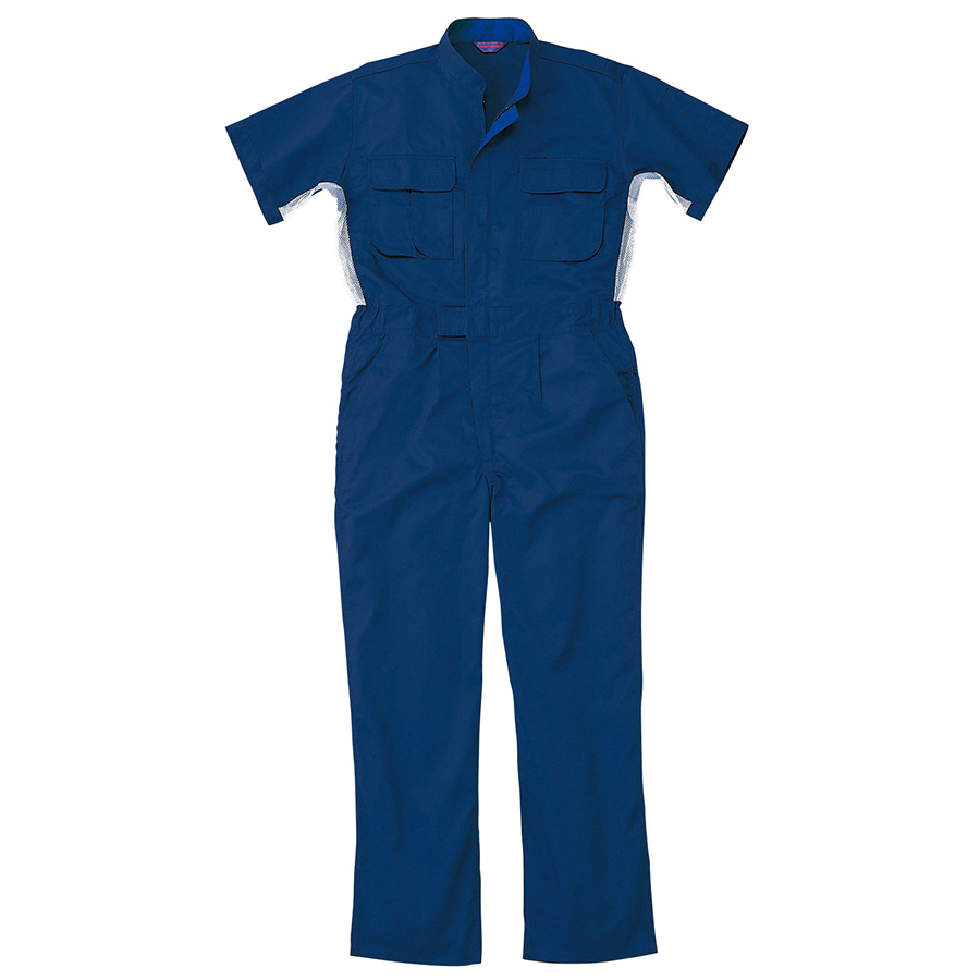 半袖ツナギ服 50001－001 ネイビーブルー | 【ミドリ安全