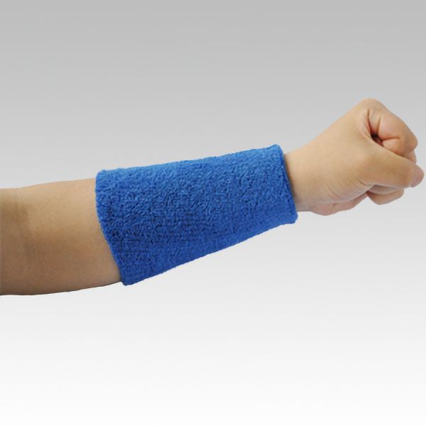 綿タオル リストバンド ロング FT－263 ブルー | 【ミドリ安全