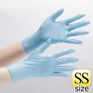 ニトリル手袋 アクセラレーターフリー ベルテ788 M ブルー 粉無