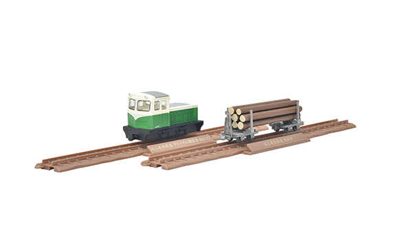 猫山森林鉄道 S4型ディーゼル機関車(ツートンカラー)+運材車 2両セット