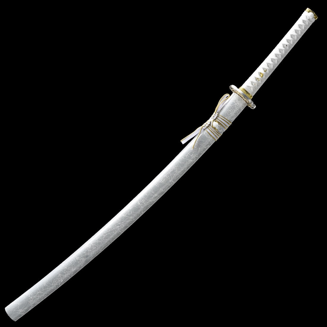 Handmade Japanese Katana Sword With White Blade