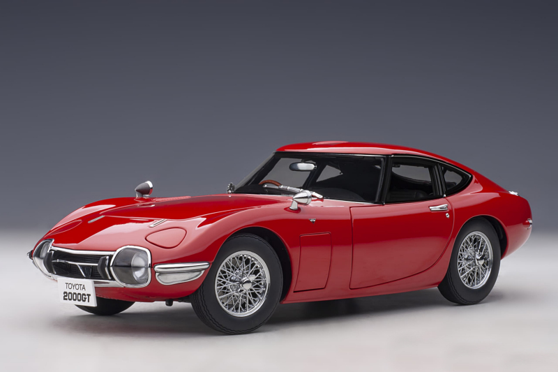 AUTOart New Toyota 2000 GT - Red w/ Wire Spoke Wheels