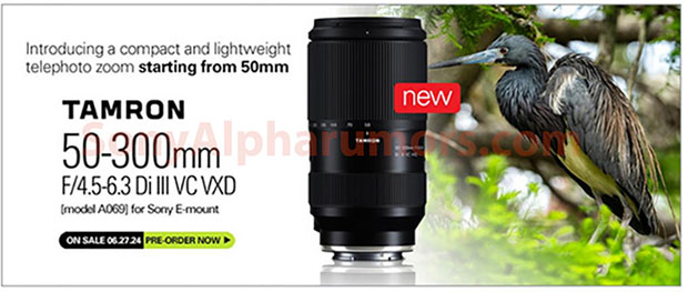 タムロン「50-300mm F/4.5-6.3 Di III VC VXD」の画像とプレステキスト