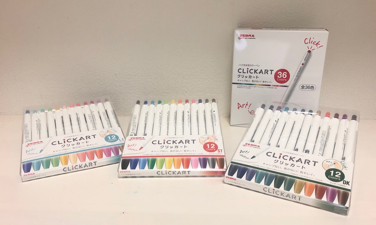 クリッカートレビュー 36色の手書き色見本あり！ノックタイプで気軽に