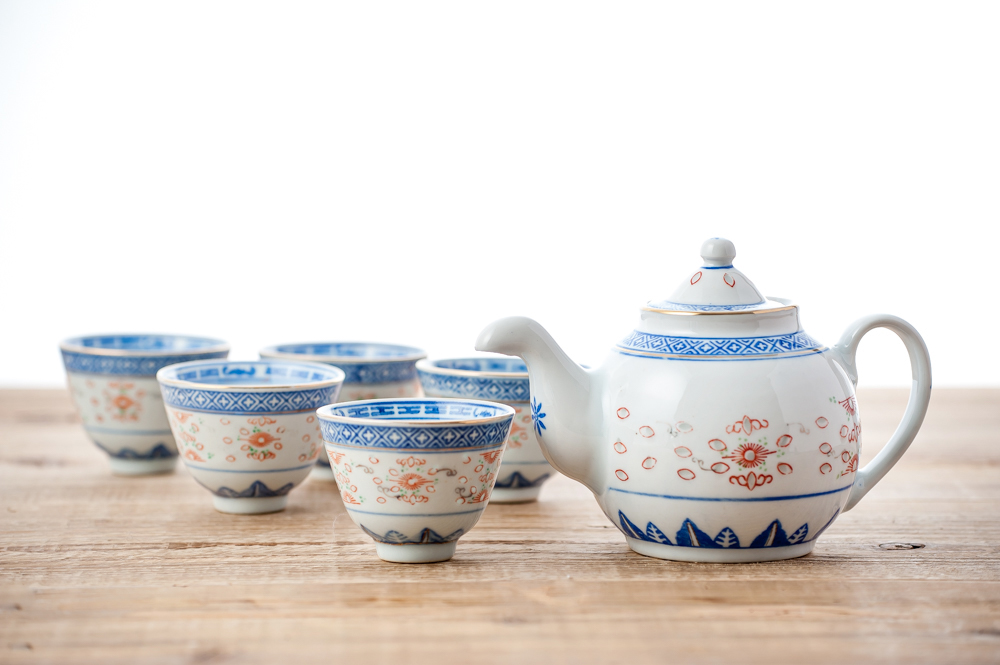 珍品　中国　清時代　大清康熙年製　蛍茶器7点　送料込み0617 サマー特価¥1500→¥1000】美しいフォルム◇中国景徳鎮 蛍焼 デミタス