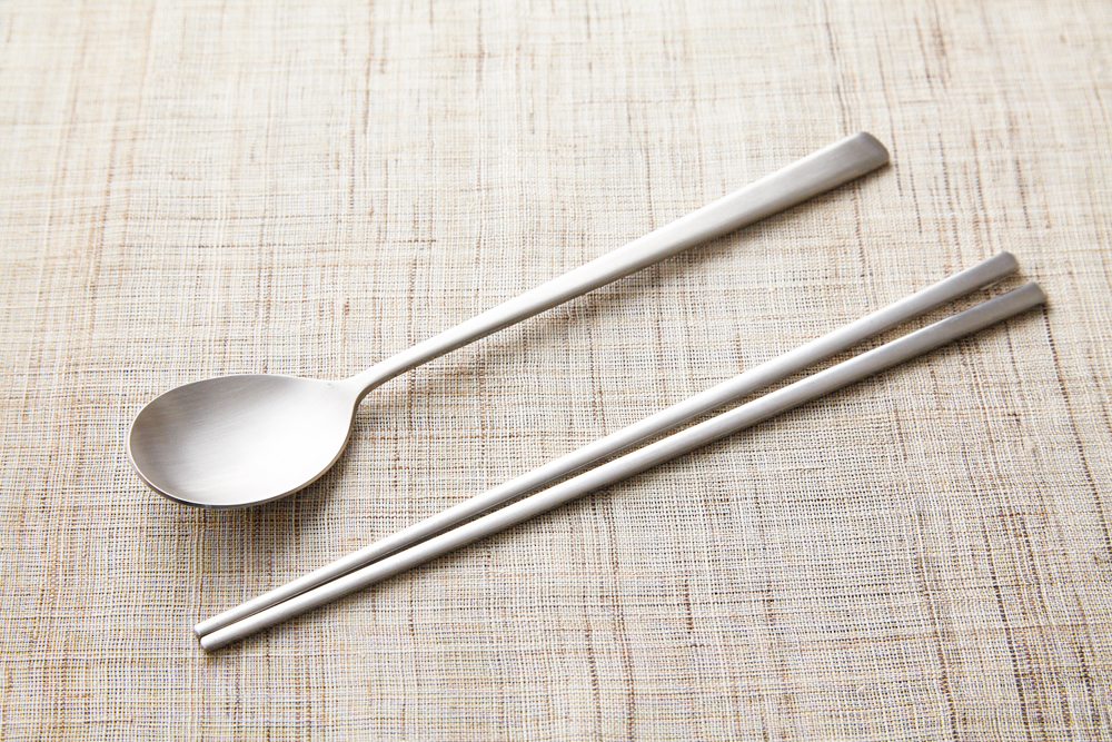 韓国 ステンレス【シルバー】スッカラ＆チョッカラ （お箸＆スプーン