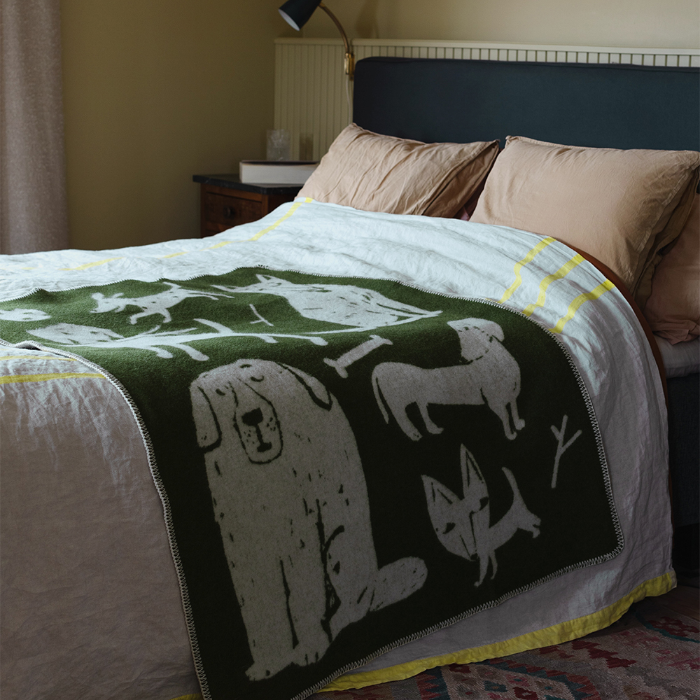 ラプアンカンクリ】北欧ウールブランケット90x130cm「KOIRAPUISTO