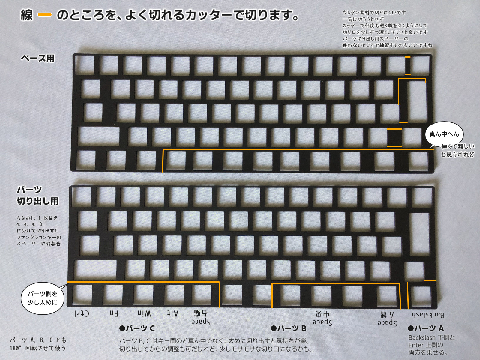 Realforce: R3 キースペーサーを US 配列で使う