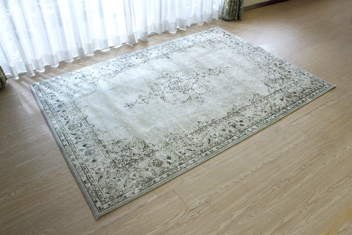 リオン Lyon ベルギー製 モケット織りラグ グレー | ラグマット・玄関