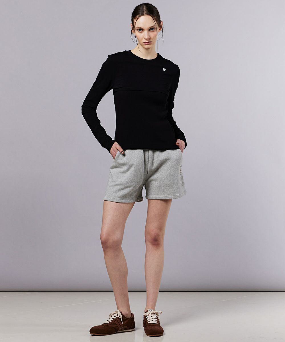 ESSENTIAL / ロゴ裏毛ショートパンツ BOTTOMS Night STORE | ダブル