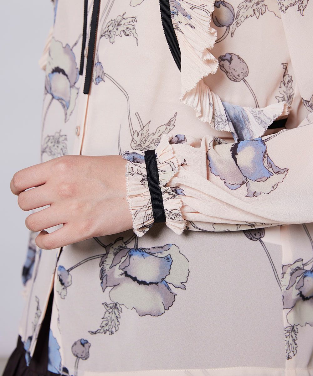 Sov. / フラワーシフォンブラウス TOPS Night STORE | ダブル