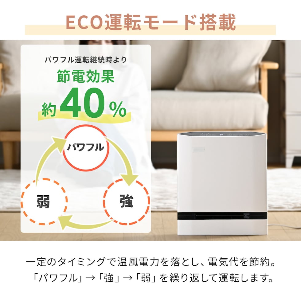 dショッピング |ヒーター パネルセラミックヒーター 温度センサー 人感