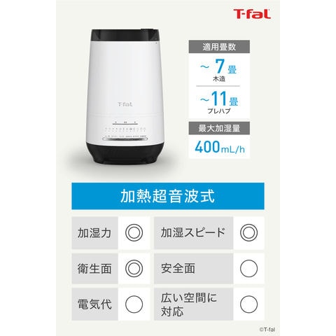 dショッピング |ティファール T-fal 加熱超音波式加湿器 スチーム