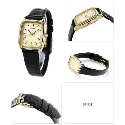 dショッピング |セイコー 腕時計 レディース ゴールド×ブラック 革