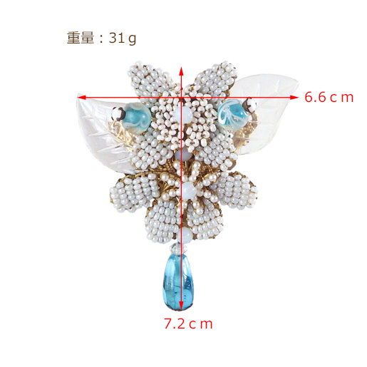 STANLEY HAGLER | ブルーフラワーブローチ - コスチュームジュエリー