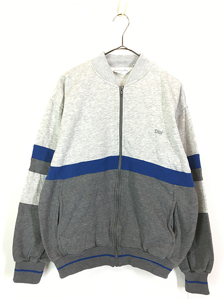 古着 90s Christian Dior ワンポイント フルジップ 3tone スウェット