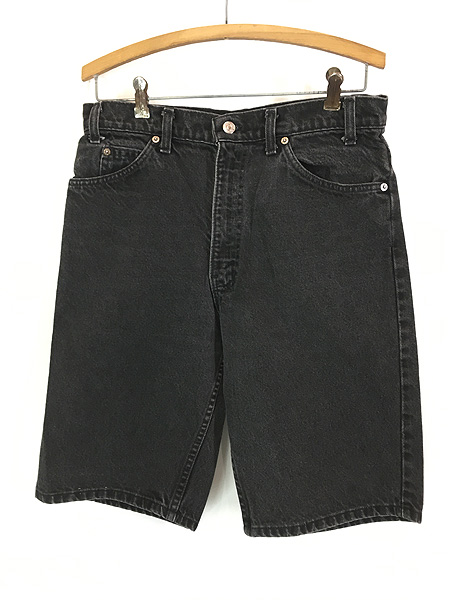 古着 90s USA製 Levi's 550 「00 レングス」 ブラック デニム ショーツ