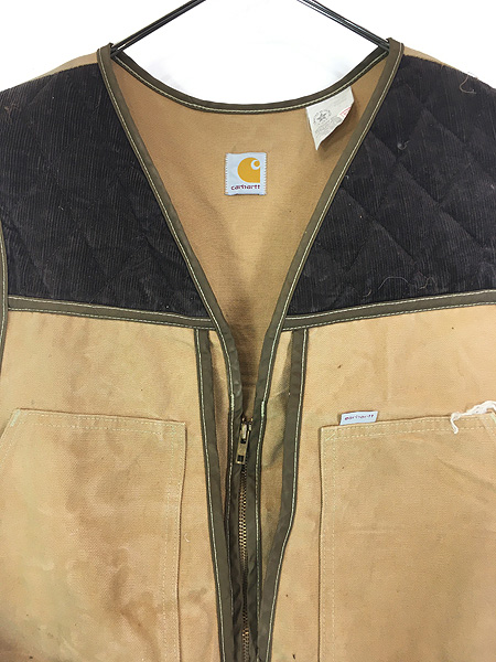 古着 80s USA製 Carhartt コーデュロイ キルティング ブラウン ダック