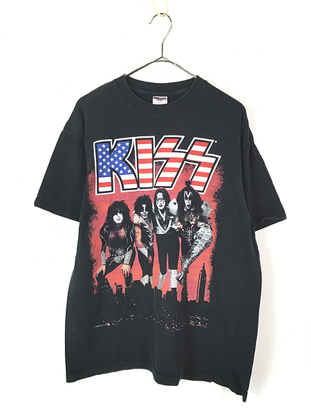 古着 00s KISS キッス メンバー フォト メタル ロック バンド Tシャツ