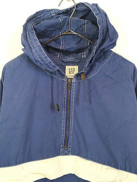 古着 90s GAP マリン ボーダー ハーフジップ プルオーバー コットン