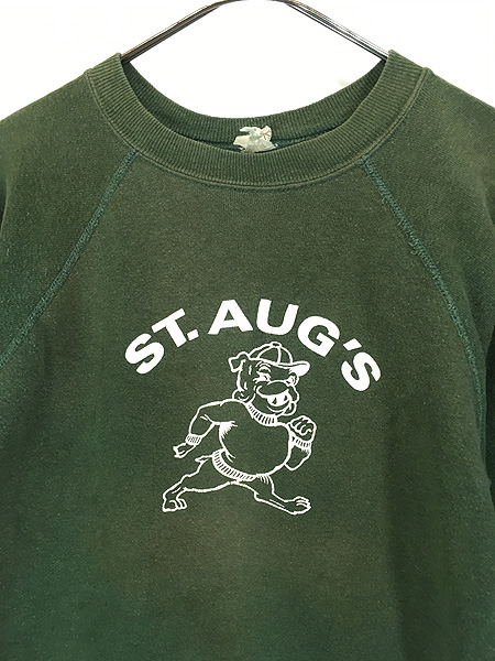 古着 70s Velva Sheen 「ST.AUG'S」 ブルドッグ オールド スウェット