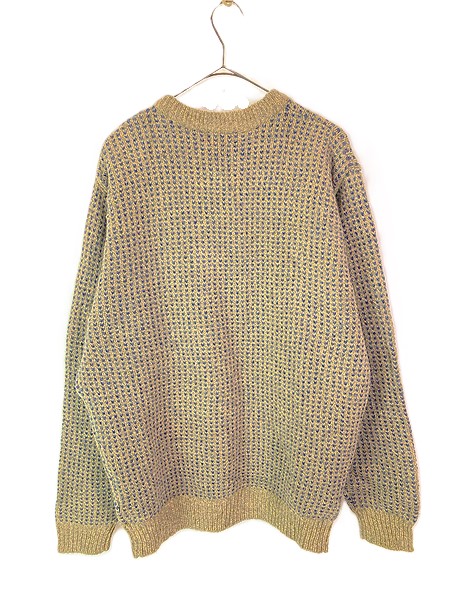 古着 90s LL Bean バーズアイ ヘビー ウール ニット セーター M-R