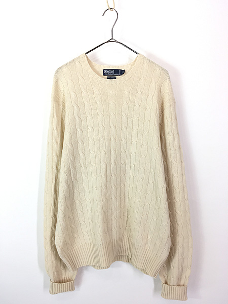 古着 90s Polo Ralph Lauren ケーブル 高級 100% カシミヤ ウール
