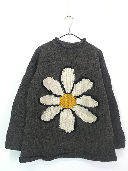 最終売り尽し】古着 80-90s エクアドル製 ARTESANIA 両面 フラワー