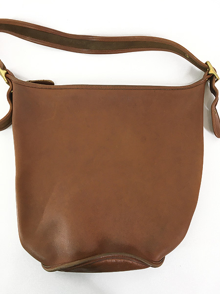 雑貨 古着 90s USA製 OLD COACH バケツ型 本革 レザー ショルダー