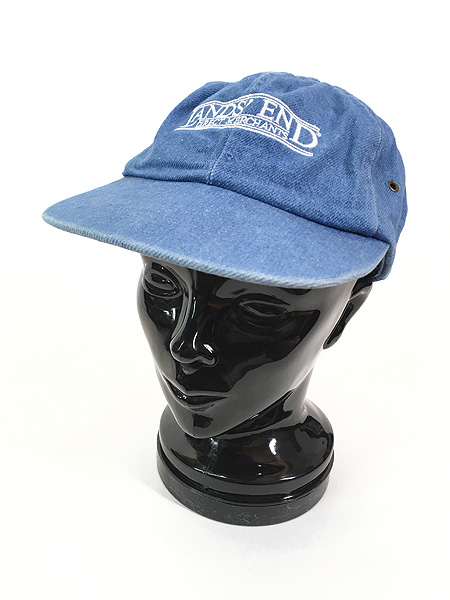 雑貨 古着 90s USA製 LANDS'END ロゴ 刺しゅう 100%コットン デニム