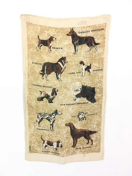 雑貨 古着 70s- 犬 わんちゃん 犬種 一覧 アニマル タペストリー