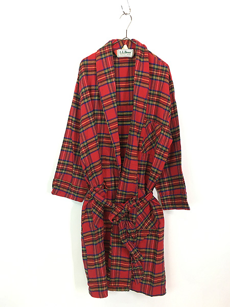 古着 80s USA製 LL Bean タータン チェック フランネル コットン